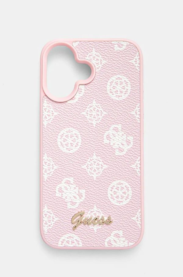 Guess Etui za telefon Guess iPhone 16 6.1 roza barva, GUHMP16SPGPYSP