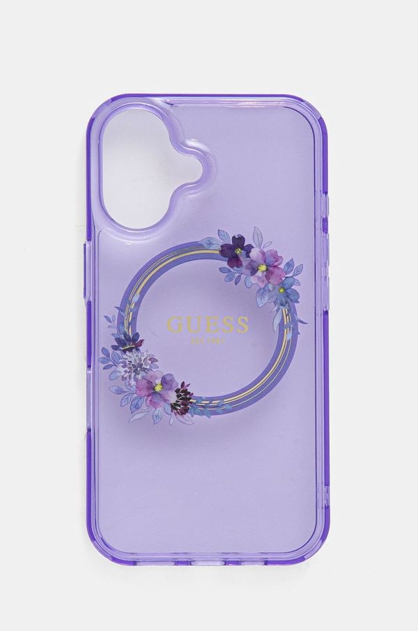 Guess Etui za telefon Guess iPhone 16 6.1 vijolična barva, GUHMP16SHFWFCU