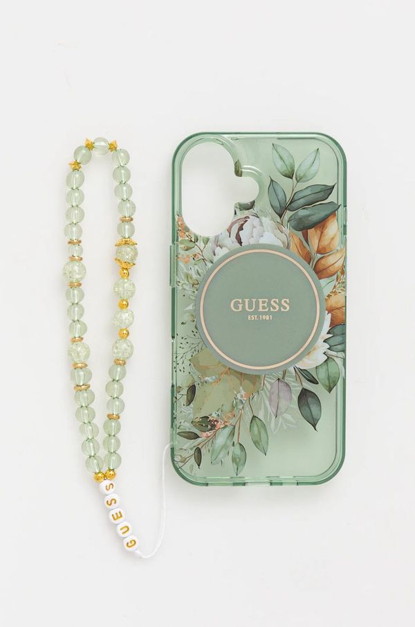 Guess Etui za telefon Guess iPhone 16 6.1 zelena barva, GUHMP16SHFWBRCESN