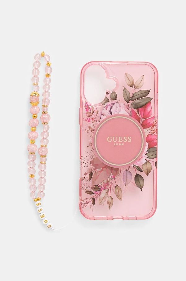 Guess Etui za telefon Guess iPhone 16 Plus 6.7 roza barva, GUHMP16MHFWBRCESP