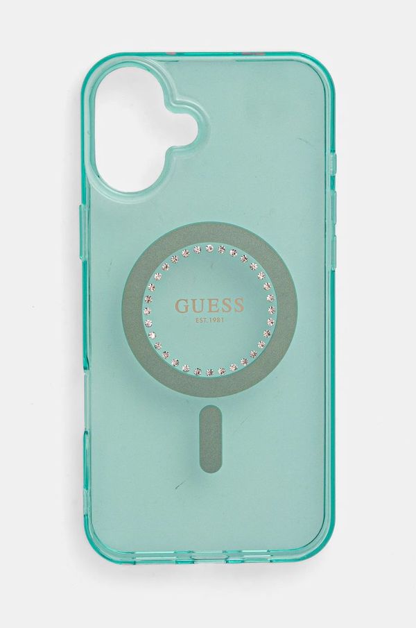 Guess Etui za telefon Guess iPhone 16 Plus 6.7 turkizna barva, GUHMP16MPFTDTEN