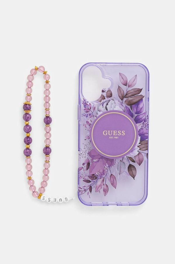 Guess Etui za telefon Guess iPhone 16 Plus 6.7 vijolična barva, GUHMP16MHFWBRCESU