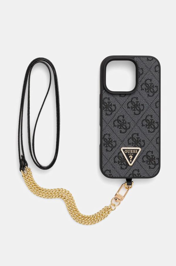 Guess Etui za telefon Guess iPhone 16 Pro 6.3 črna barva, GUHCP16LP4TDSCPK