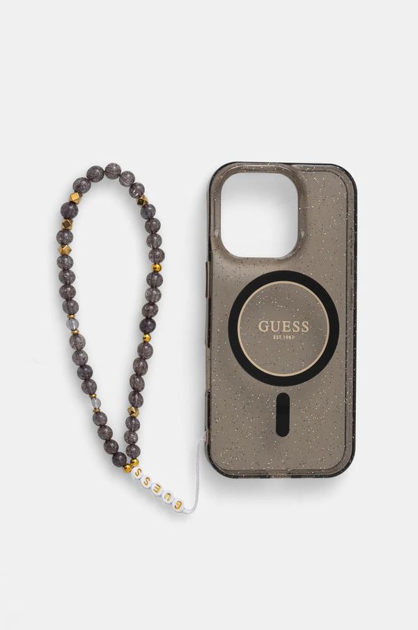 Guess Etui za telefon Guess iPhone 16 Pro 6.3 črna barva, GUHMP16LHGCRELSK