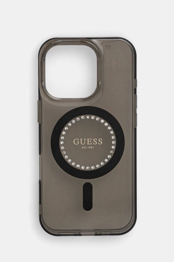 Guess Etui za telefon Guess iPhone 16 Pro 6.3 črna barva, GUHMP16LPFTDTEK