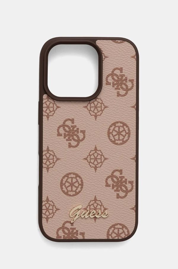 Guess Etui za telefon Guess iPhone 16 Pro 6.3 rjava barva, GUHMP16LPGPYSW