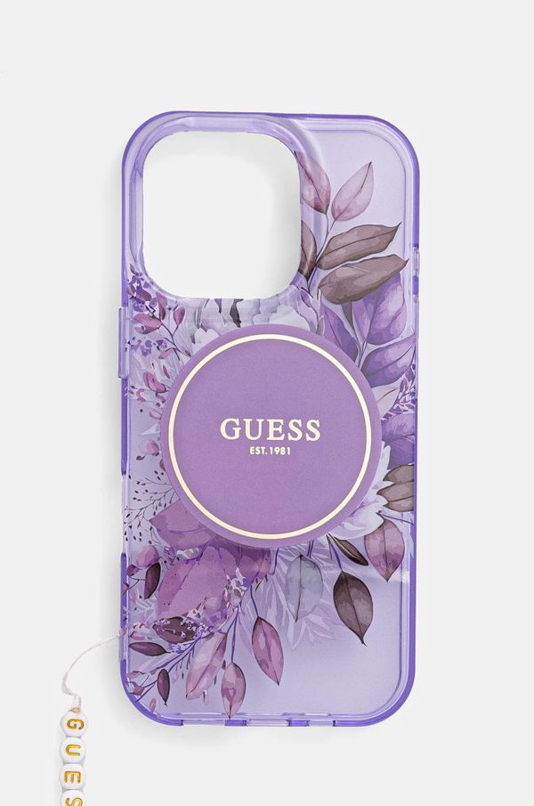 Guess Etui za telefon Guess iPhone 16 Pro 6.3 vijolična barva, GUHMP16LHFWBRCESU