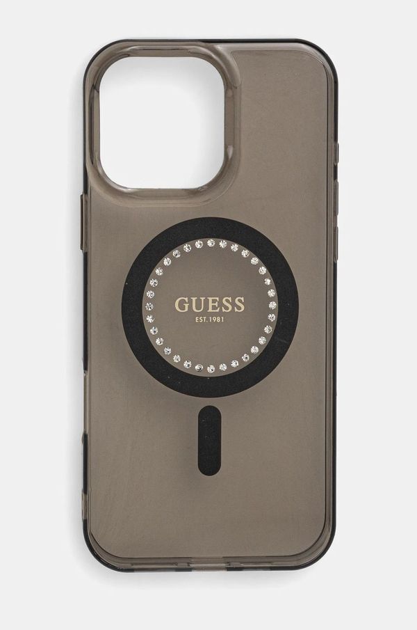 Guess Etui za telefon Guess iPhone 16 Pro Max 6.9 črna barva, GUHMP16XPFTDTEK