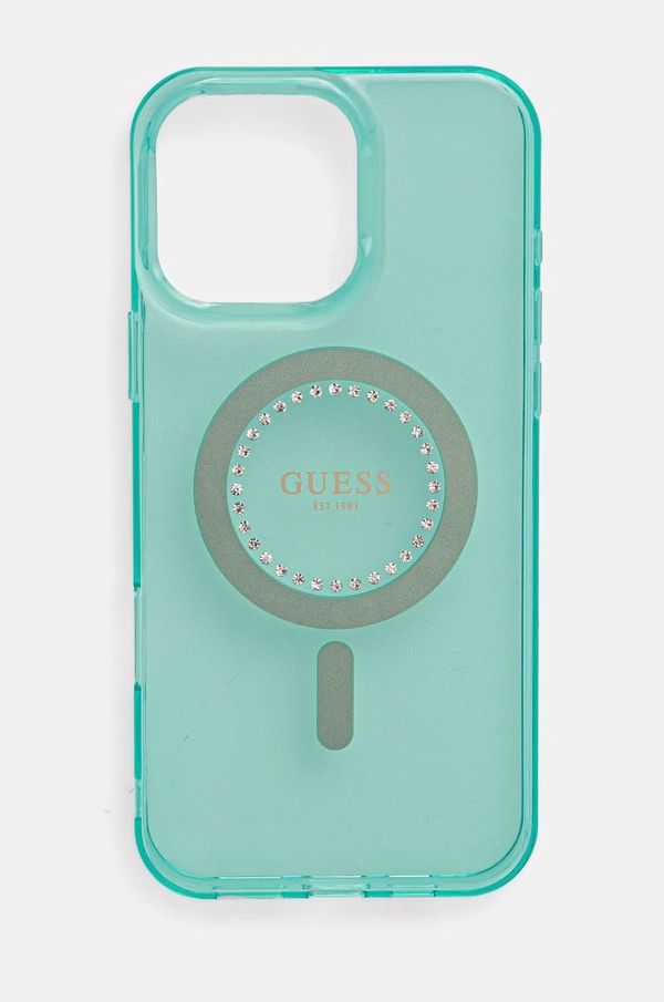 Guess Etui za telefon Guess iPhone 16 Pro Max 6.9 turkizna barva, GUHMP16XPFTDTEN