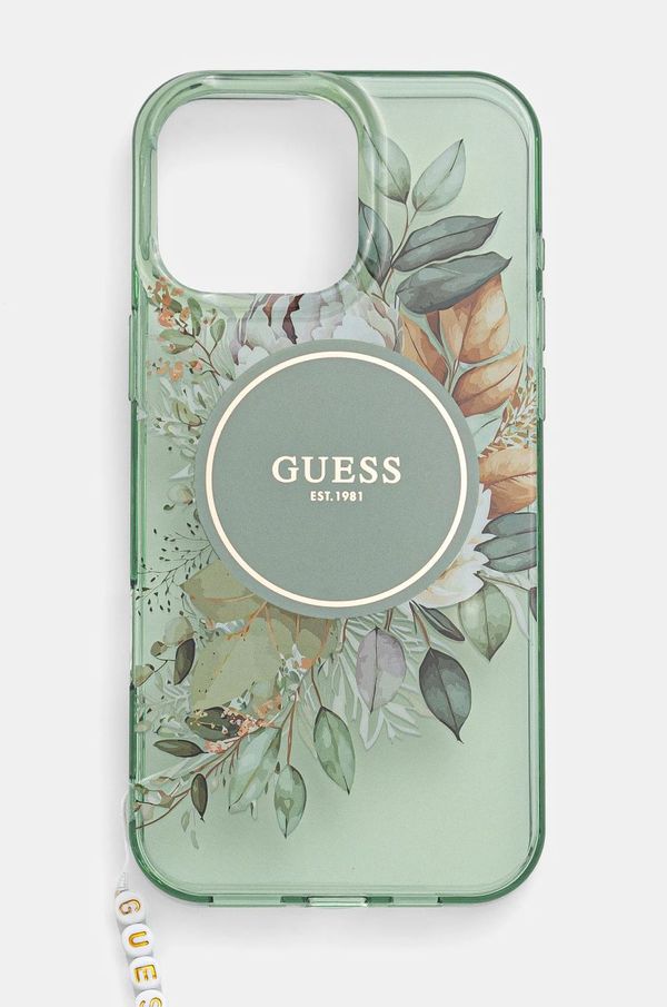 Guess Etui za telefon Guess iPhone 16 Pro Max 6.9 zelena barva, GUHMP16XHFWBRCESN