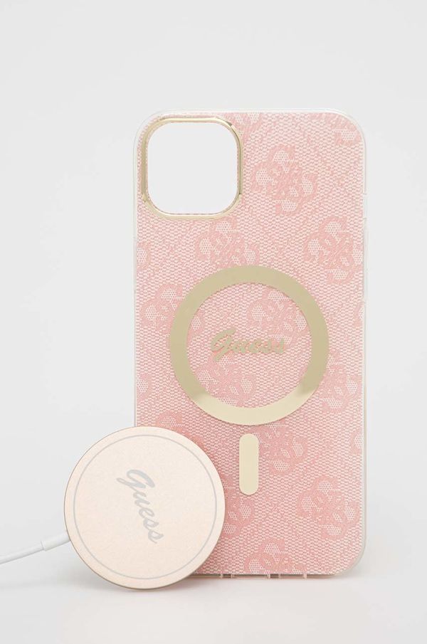 Guess Etui za telefon in polnilec Guess iPhone 14 Plus 6,7'' roza barva