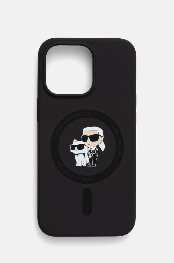 Karl Lagerfeld Etui za telefon Karl Lagerfeld iPhone 13 Pro / 13 6.1 črna barva, KLHMP13LSCMKCRHK