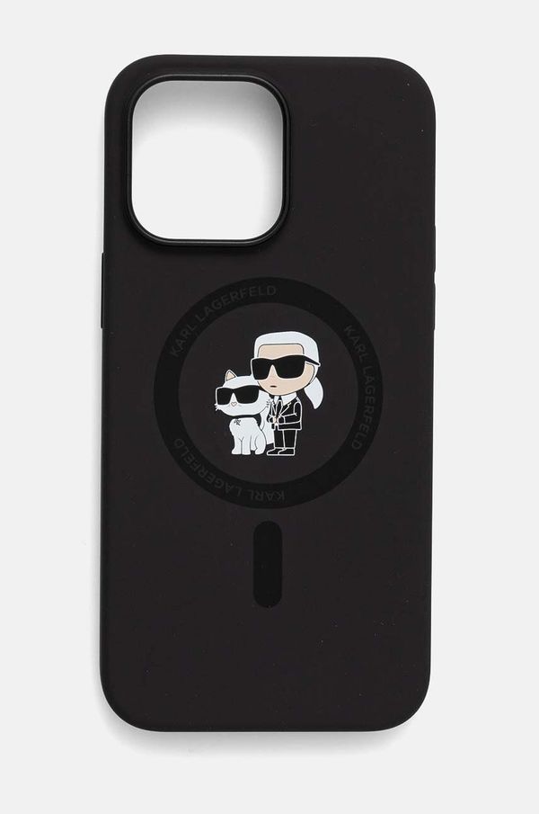 Karl Lagerfeld Etui za telefon Karl Lagerfeld iPhone 14 Pro Max 6.7 črna barva, KLHMP14XSCMKCRHK