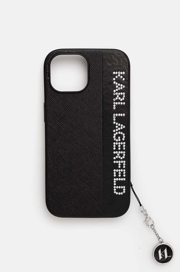 Karl Lagerfeld Etui za telefon Karl Lagerfeld iPhone 15 / 14 / 13 6.1 črna barva, KLHCP15SPSAKDGCK