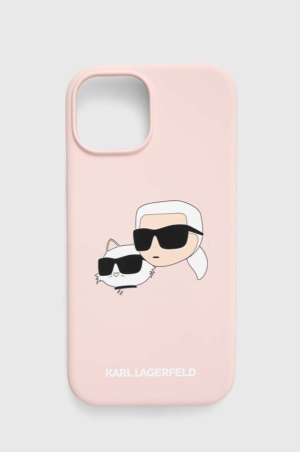 Karl Lagerfeld Etui za telefon Karl Lagerfeld iPhone 15 / 14 / 13 6.1 roza barva, KLHMP15SSKCHPPLP