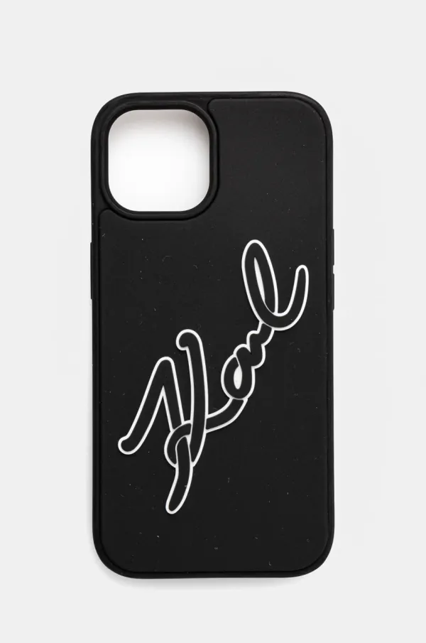 Karl Lagerfeld Etui za telefon Karl Lagerfeld iPhone 15 6.1 črna barva, KLHCP15S3DRKSDLK
