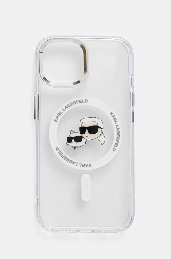 Karl Lagerfeld Etui za telefon Karl Lagerfeld iPhone 15 6.1 prozorna barva, KLHMP15SHLSKCH