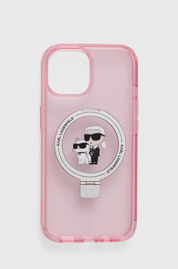 Karl Lagerfeld Etui za telefon Karl Lagerfeld iPhone 15 6.1 roza barva