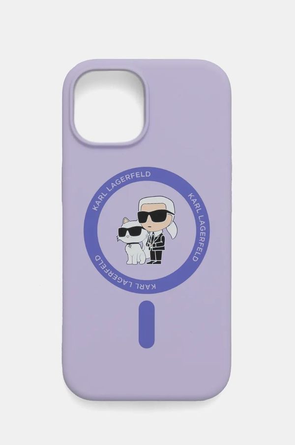 Karl Lagerfeld Etui za telefon Karl Lagerfeld iPhone 15 6.1 vijolična barva, KLHMP15SSCMKCRHU