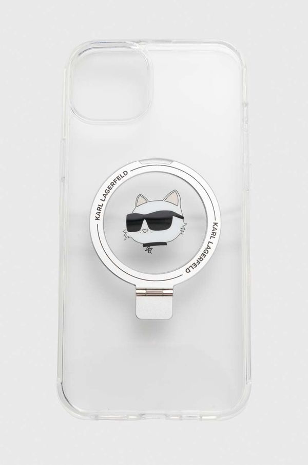 Karl Lagerfeld Etui za telefon Karl Lagerfeld iPhone 15 Plus / 14 Plus 6.7 bela barva, KLHMP15MHMRSCHH