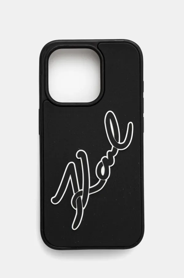 Karl Lagerfeld Etui za telefon Karl Lagerfeld iPhone 15 Pro 6.1 črna barva, KLHCP15L3DRKSDLK