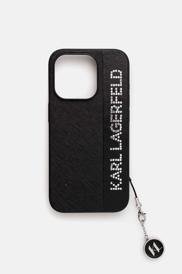 Karl Lagerfeld Etui za telefon Karl Lagerfeld iPhone 15 Pro 6.1 črna barva, KLHCP15LPSAKDGCK