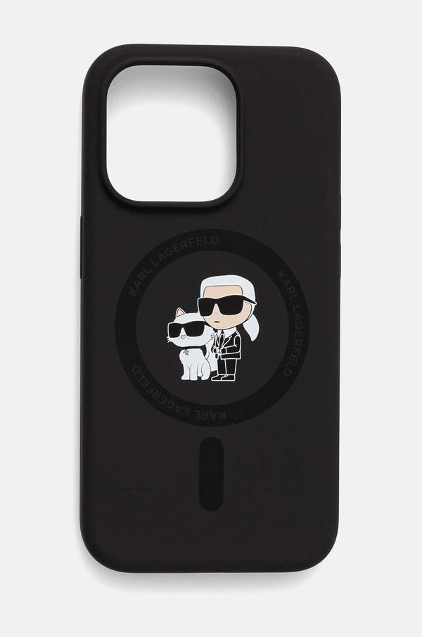 Karl Lagerfeld Etui za telefon Karl Lagerfeld iPhone 15 Pro 6.1 črna barva, KLHMP15LSCMKCRHK