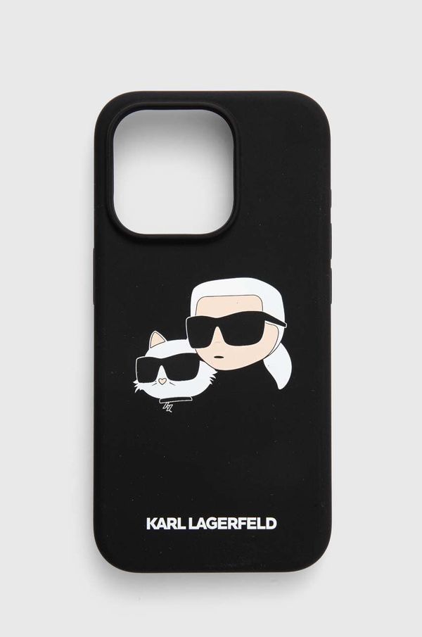 Karl Lagerfeld Etui za telefon Karl Lagerfeld iPhone 15 Pro 6.1 črna barva, KLHMP15LSKCHPPLK