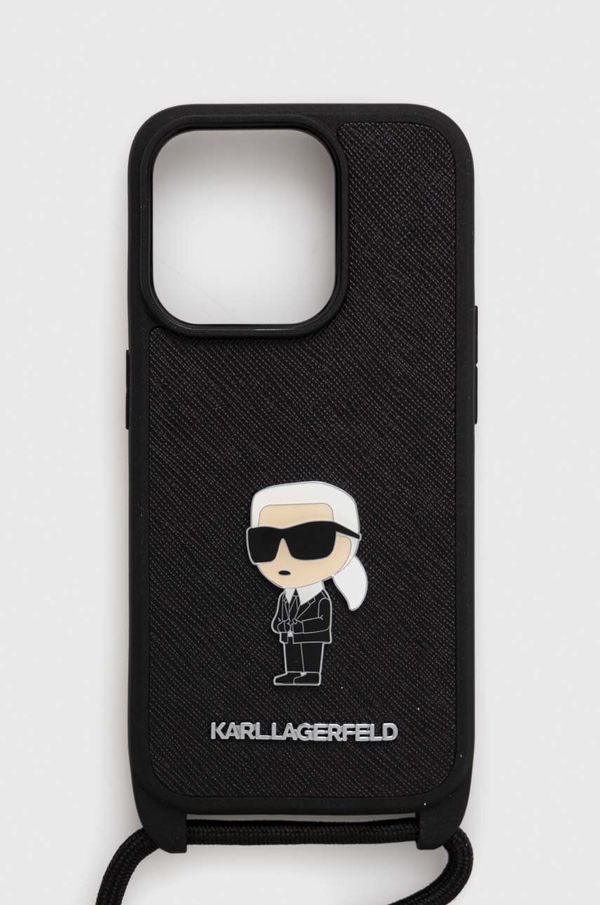 Karl Lagerfeld Etui za telefon Karl Lagerfeld iPhone 15 Pro 6.1 črna barva