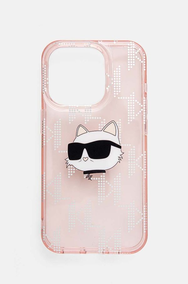Karl Lagerfeld Etui za telefon Karl Lagerfeld iPhone 15 Pro 6.1 roza barva, KLHCP15LHKLPCHP