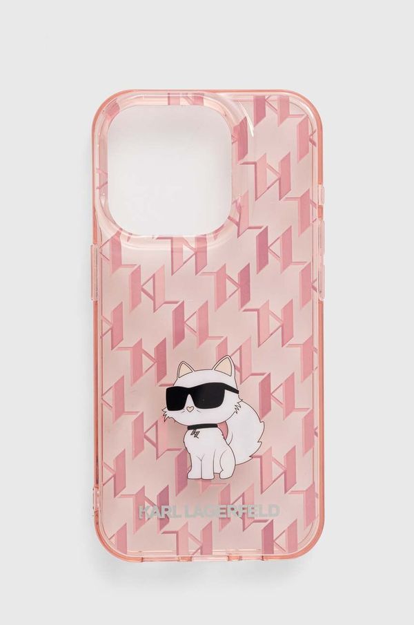 Karl Lagerfeld Etui za telefon Karl Lagerfeld iPhone 15 Pro 6.1 roza barva, KLHCP15LHNCMKLP