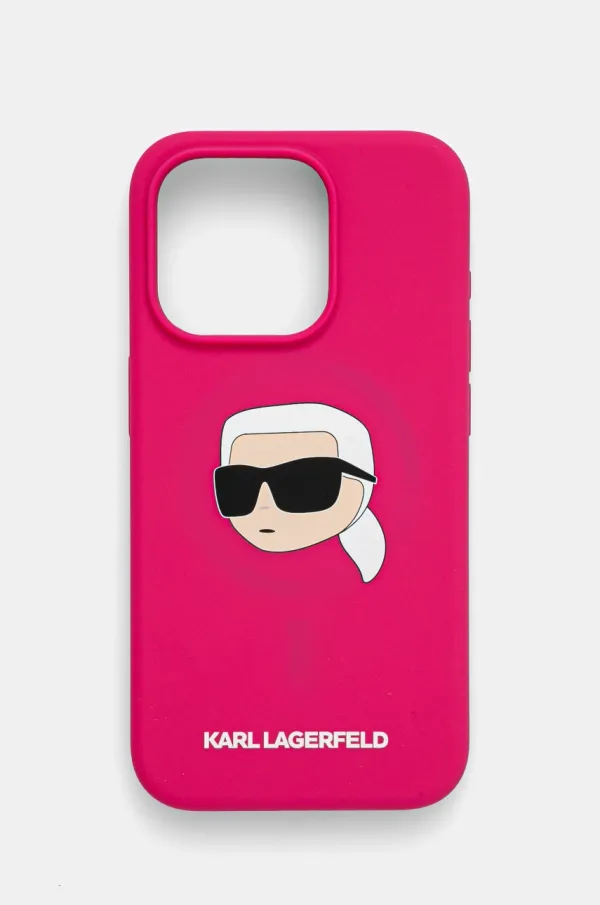 Karl Lagerfeld Etui za telefon Karl Lagerfeld iPhone 15 Pro 6.1 roza barva, KLHMP15LSKHPPLF