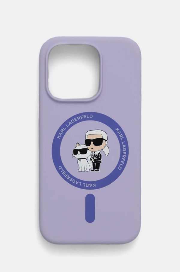 Karl Lagerfeld Etui za telefon Karl Lagerfeld iPhone 15 Pro 6.1 vijolična barva, KLHMP15LSCMKCRHU