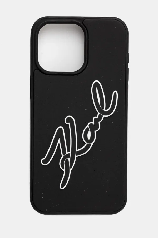 Karl Lagerfeld Etui za telefon Karl Lagerfeld iPhone 15 Pro Max 6.7 črna barva, KLHCP15X3DRKSDLK