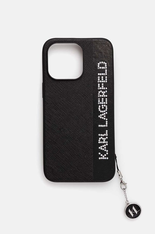 Karl Lagerfeld Etui za telefon Karl Lagerfeld iPhone 15 Pro Max 6.7 črna barva, KLHCP15XPSAKDGCK