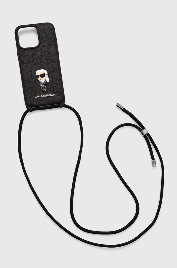 Karl Lagerfeld Etui za telefon Karl Lagerfeld iPhone 15 Pro Max 6.7 črna barva, KLHCP15XSASKNPSK