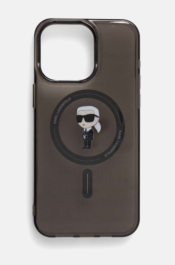 Karl Lagerfeld Etui za telefon Karl Lagerfeld iPhone 15 Pro Max 6.7 črna barva, KLHMP15XHFCKNOK