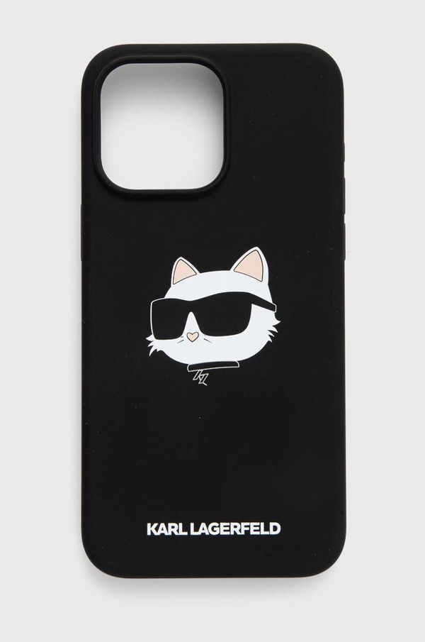 Karl Lagerfeld Etui za telefon Karl Lagerfeld iPhone 15 Pro Max 6.7 črna barva, KLHMP15XSCHPPLK