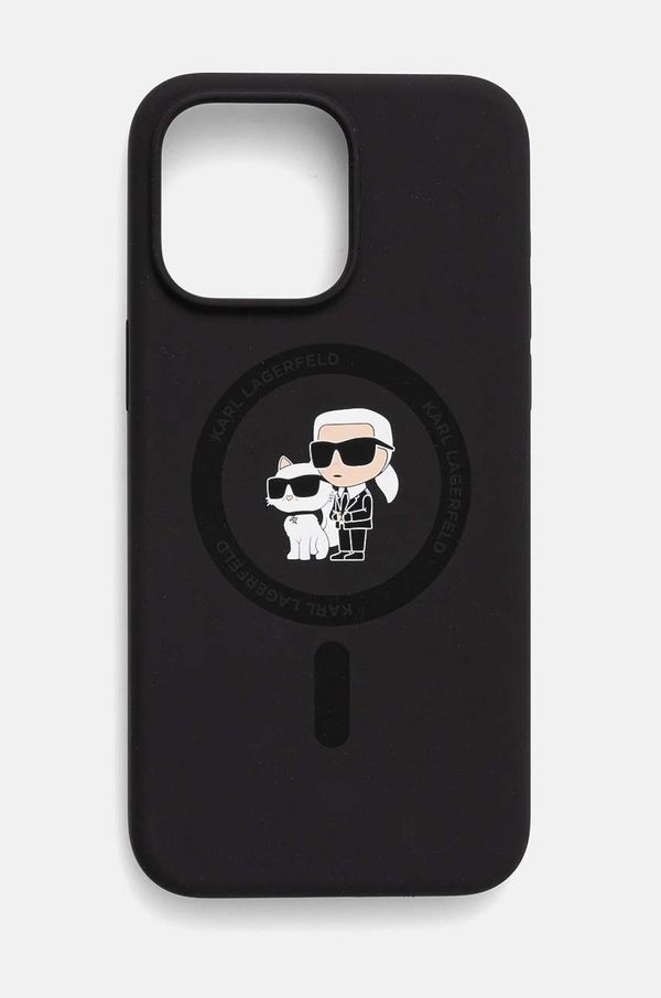 Karl Lagerfeld Etui za telefon Karl Lagerfeld iPhone 15 Pro Max 6.7 črna barva, KLHMP15XSCMKCRHK