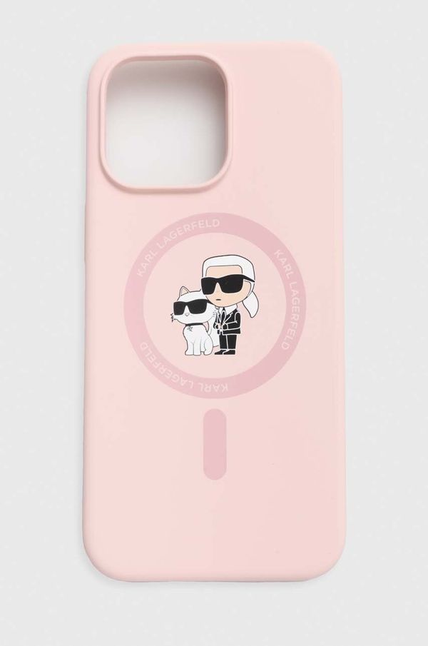 Karl Lagerfeld Etui za telefon Karl Lagerfeld iPhone 15 Pro Max 6.7 roza barva, KLHMP15XSCMKCRHP