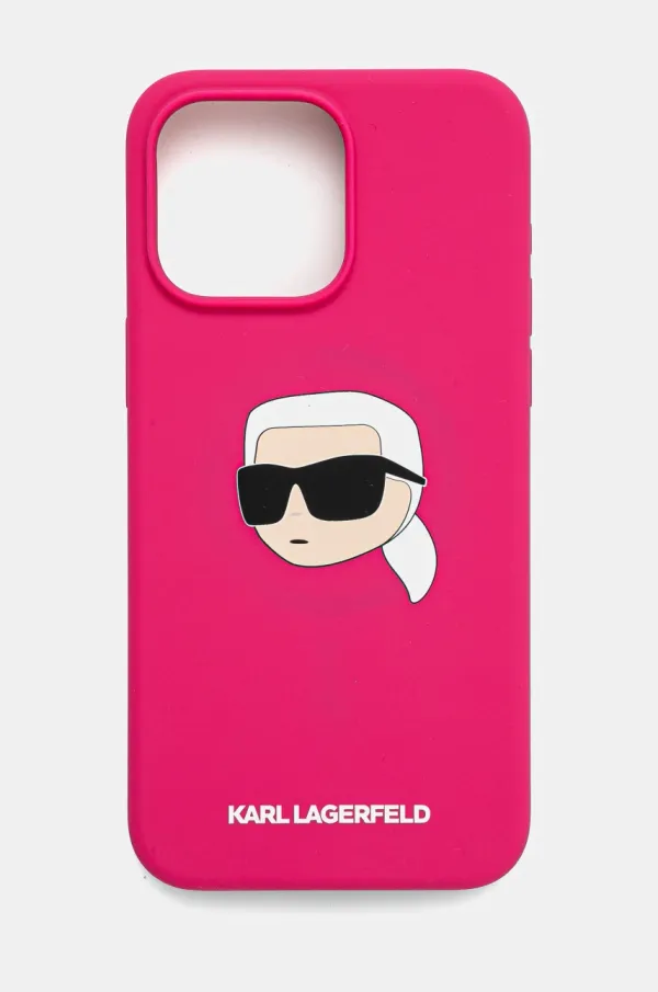 Karl Lagerfeld Etui za telefon Karl Lagerfeld iPhone 15 Pro Max 6.7 roza barva, KLHMP15XSKHPPLF