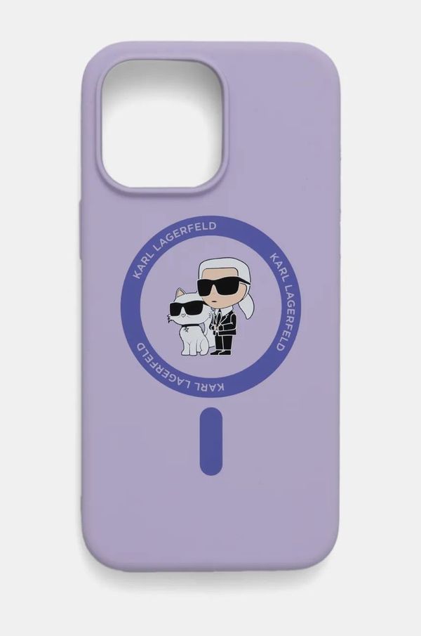 Karl Lagerfeld Etui za telefon Karl Lagerfeld iPhone 15 Pro Max 6.7 vijolična barva, KLHMP15XSCMKCRHU