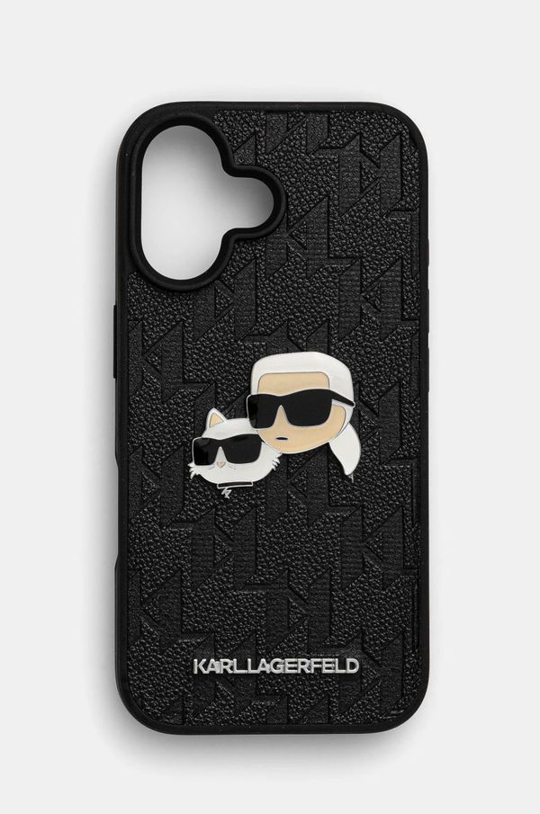 Karl Lagerfeld Etui za telefon Karl Lagerfeld iPhone 16 6.1 črna barva, KLHCP16SPGKLKCPK