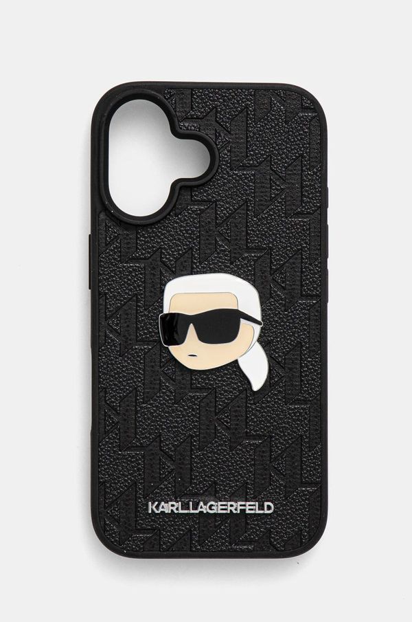 Karl Lagerfeld Etui za telefon Karl Lagerfeld iPhone 16 6.1 črna barva, KLHCP16SPGKLKIPK