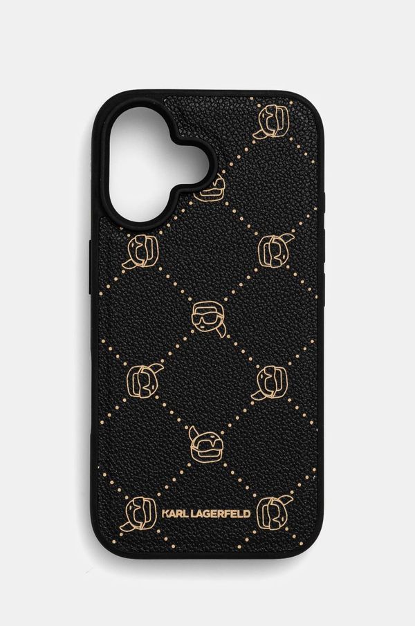 Karl Lagerfeld Etui za telefon Karl Lagerfeld iPhone 16 6.1 črna barva, KLHMP16SPGKHPHK