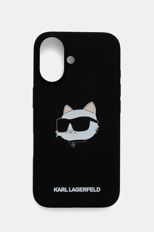 Karl Lagerfeld Etui za telefon Karl Lagerfeld iPhone 16 6.1 črna barva, KLHMP16SSCHPPLK