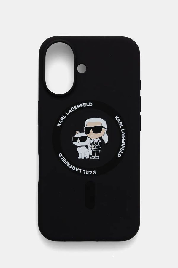 Karl Lagerfeld Etui za telefon Karl Lagerfeld iPhone 16 6.1 črna barva, KLHMP16SSCMKCRHK