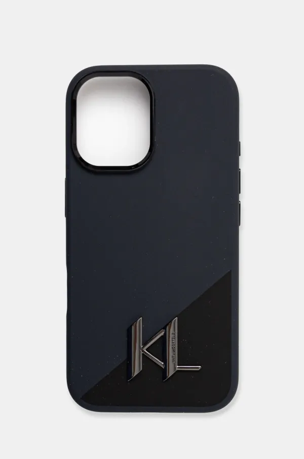Karl Lagerfeld Etui za telefon Karl Lagerfeld iPhone 16 6.1 črna barva, KLHMP16SSCMKMPCK
