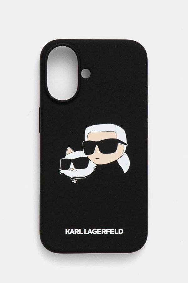 Karl Lagerfeld Etui za telefon Karl Lagerfeld iPhone 16 6.1 črna barva, KLHMP16SSKCHPPLK