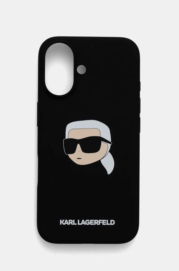 Karl Lagerfeld Etui za telefon Karl Lagerfeld iPhone 16 6.1 črna barva, KLHMP16SSKHPPLK